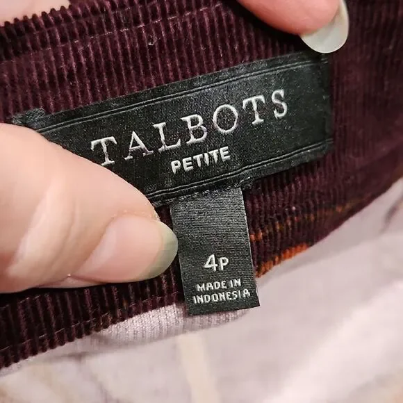 Talbots Plum Corduroy Status Aline Skirt - Picture 4 of 5